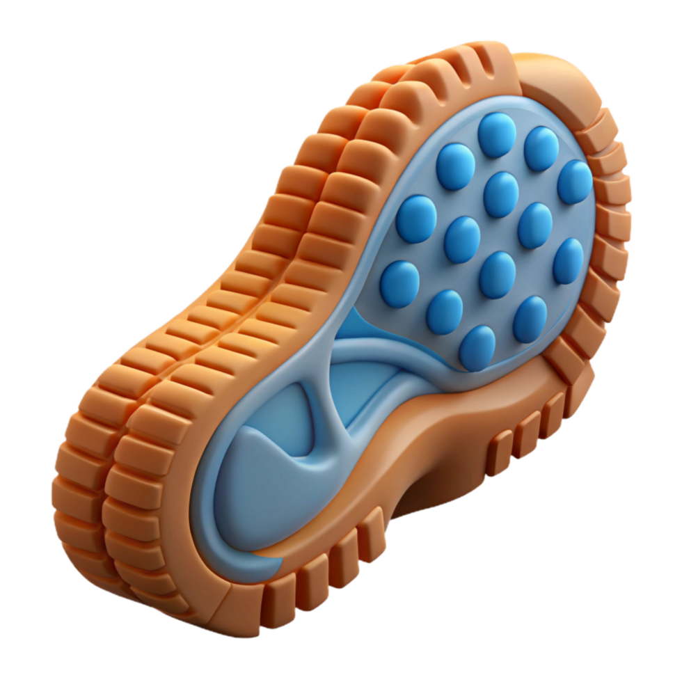 serene minimalist Hiking Boot Sole with Deep Tread Transparent Background high quality png