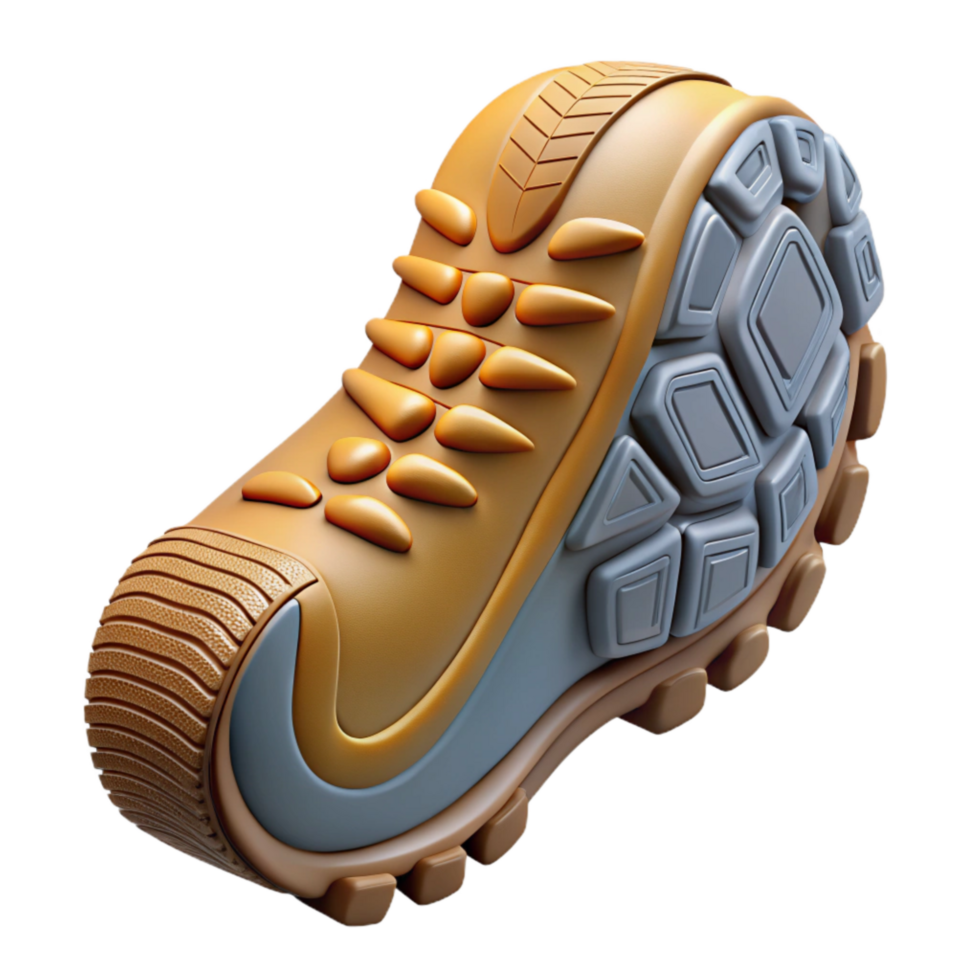 vibrant minimalist Hiking Boot Sole with Deep Tread Transparent Background genuine png