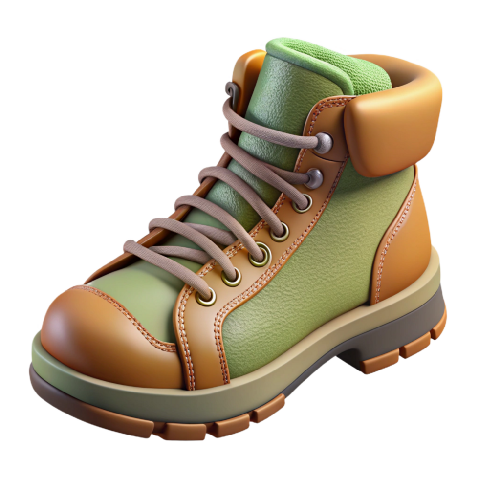 dramatic traditional Hiking Boots Side View Isolated on Transparent Background original png