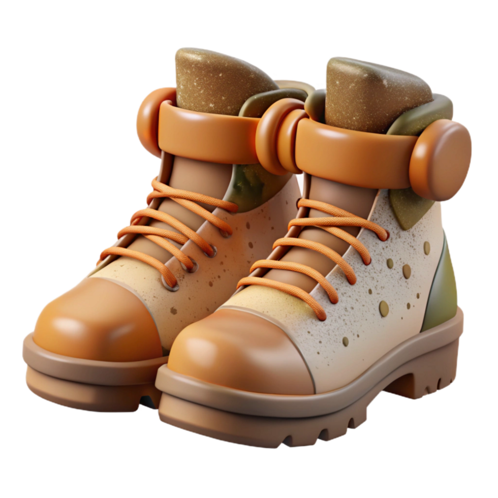 elegant modern Hiking Boots with Mud Stains Cutout exclusive png
