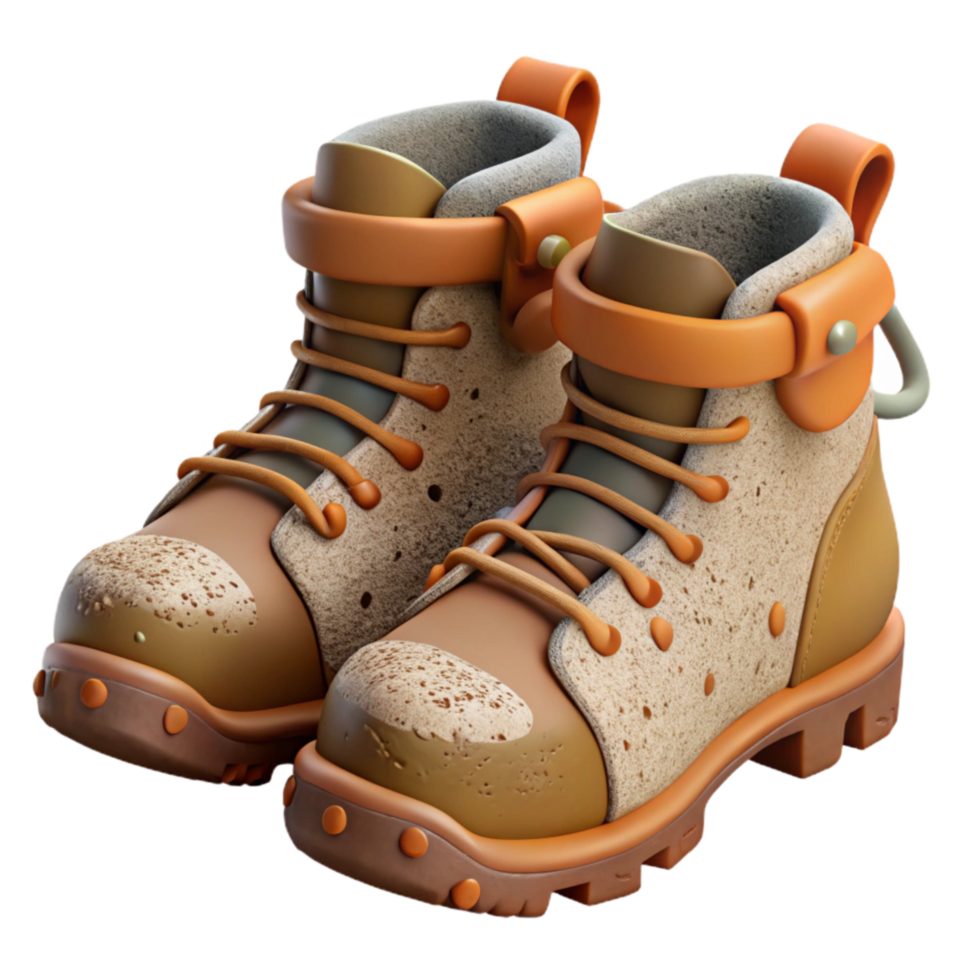 elegant minimalist Hiking Boots with Mud Stains Cutout high quality png