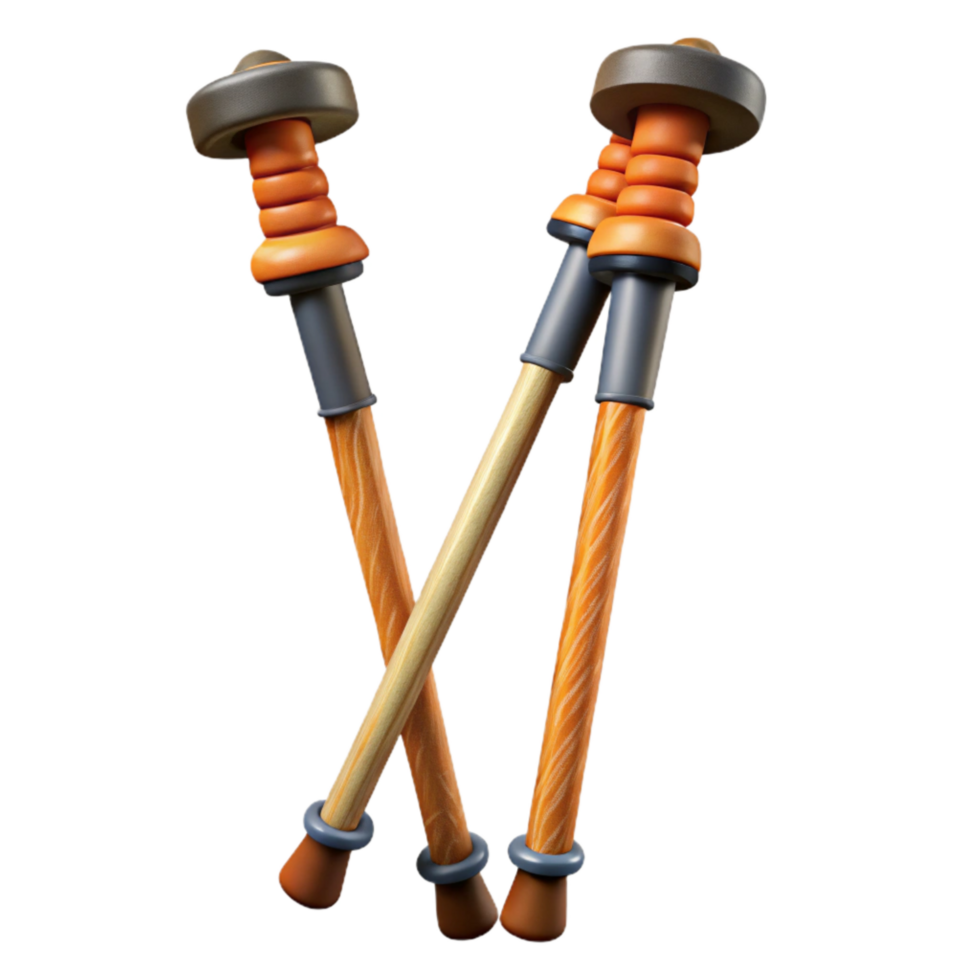 stunning traditional Hiking Poles Pair Transparent Background high resolution png