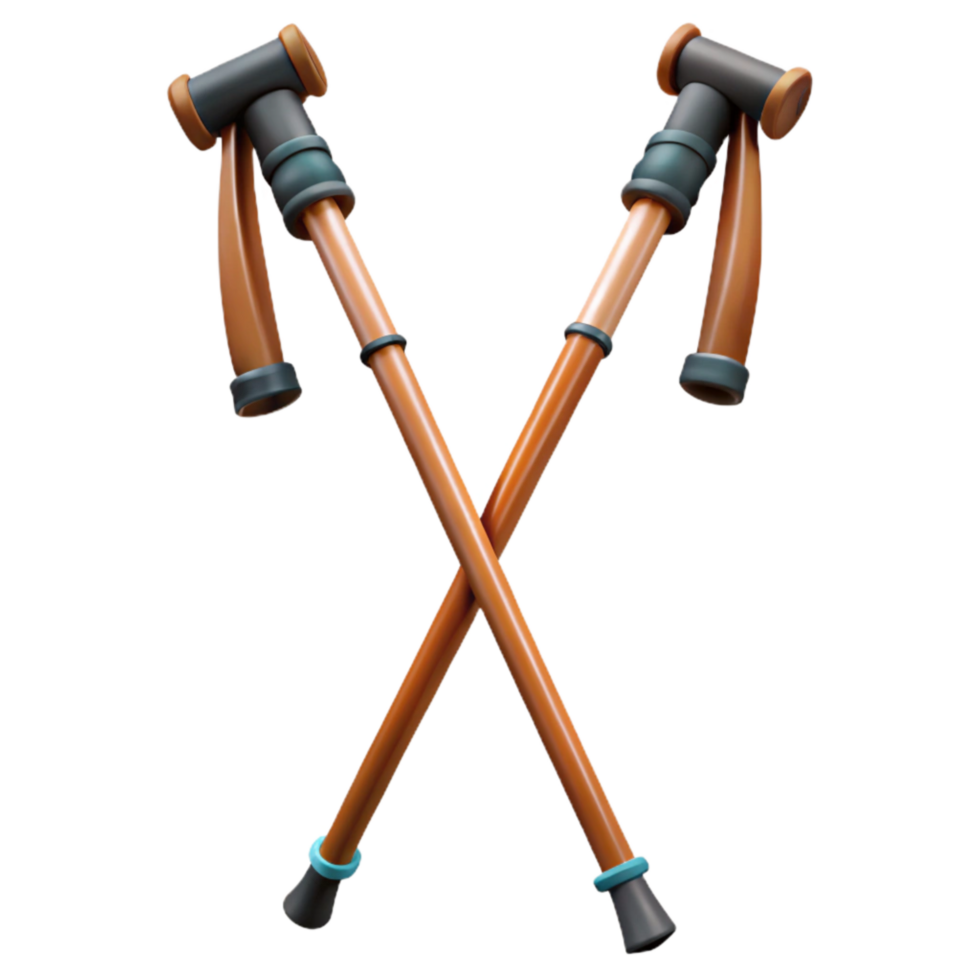 serene abstract Hiking Poles Pair Transparent Background authentic png