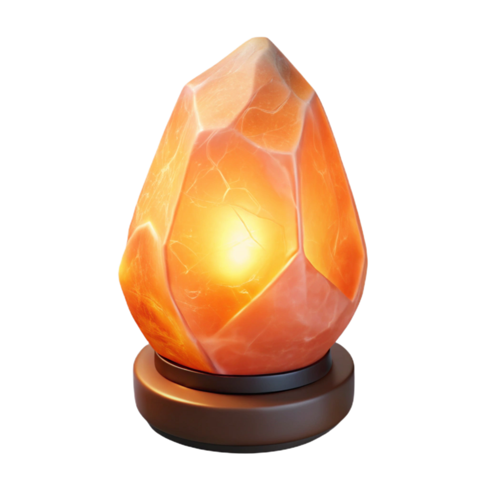 serene modern Himalayan Salt Lamp Warm Glow Transparent Background professional png