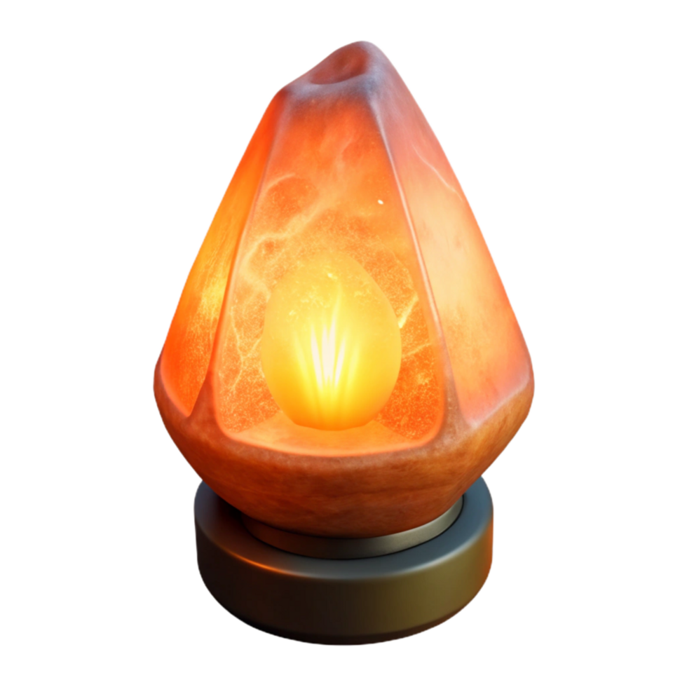 elegant traditional Himalayan Salt Lamp Warm Glow Transparent Background high quality png