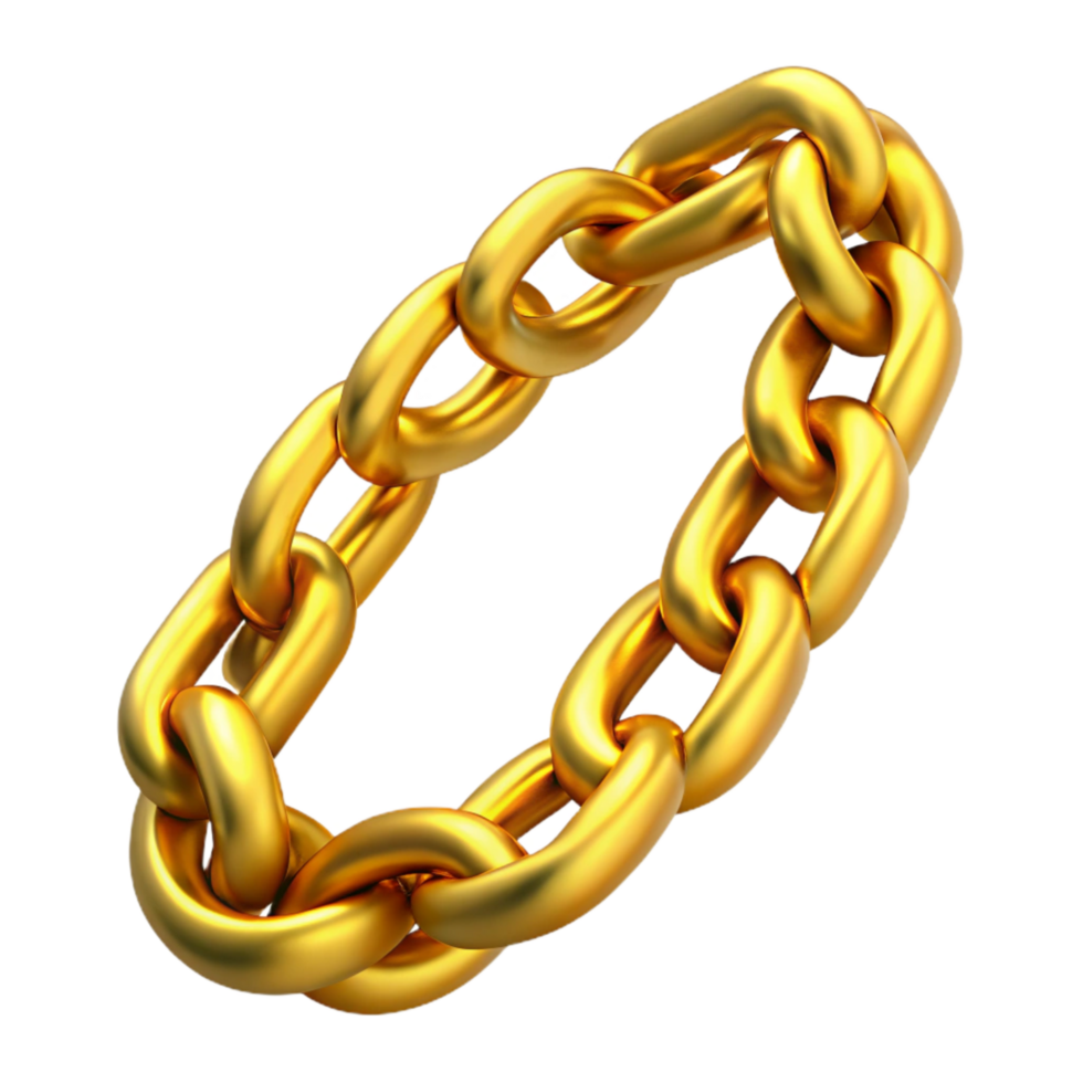 elegant traditional Hip Hop Chain Gold Isolated on Transparent Background high quality png