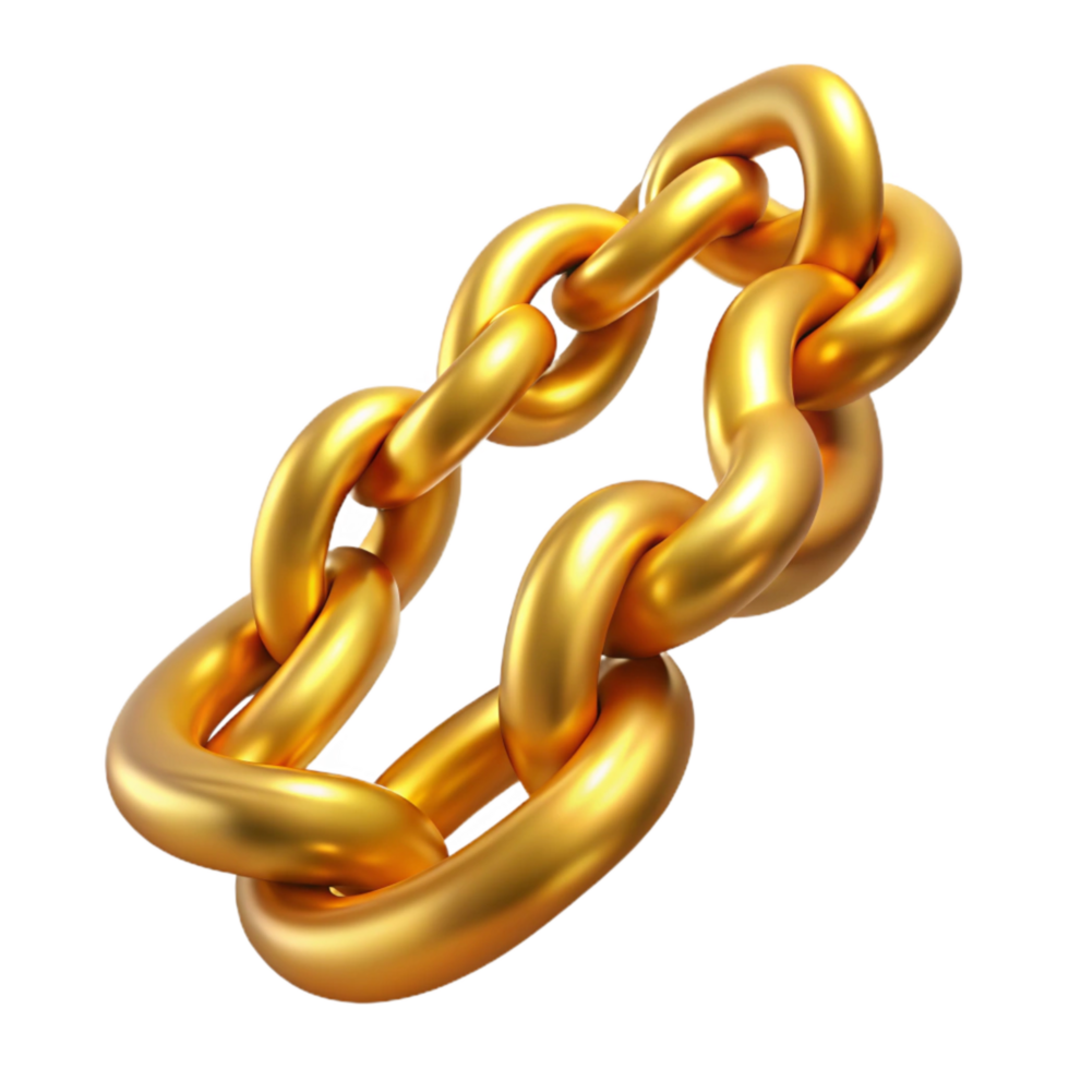 serene abstract Hip Hop Chain Gold Isolated on Transparent Background detailed png