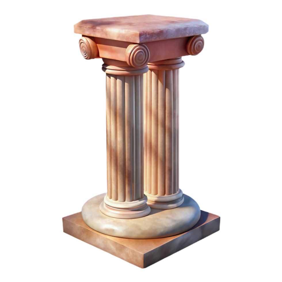 serene contemporary Historical Building Column Transparent Background Front View high resolution png