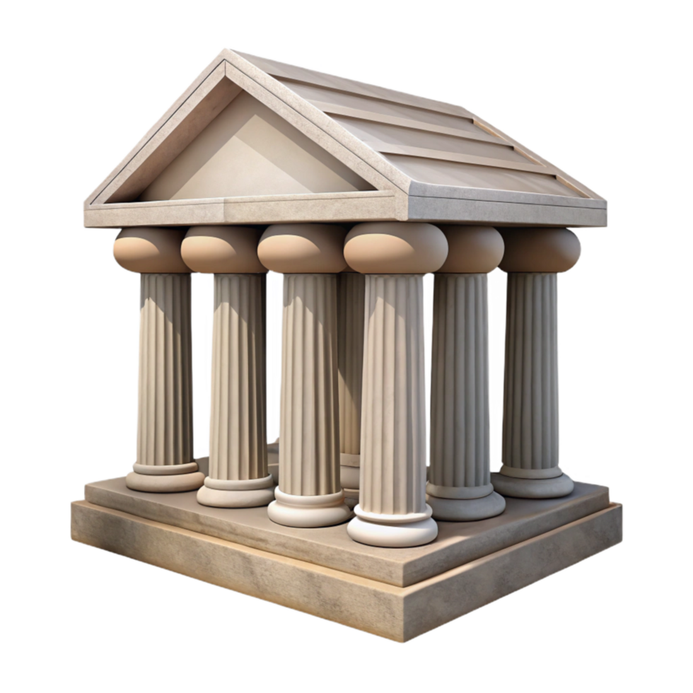 impressive rustic Historical Building Colonnade with Multiple Columns high resolution png