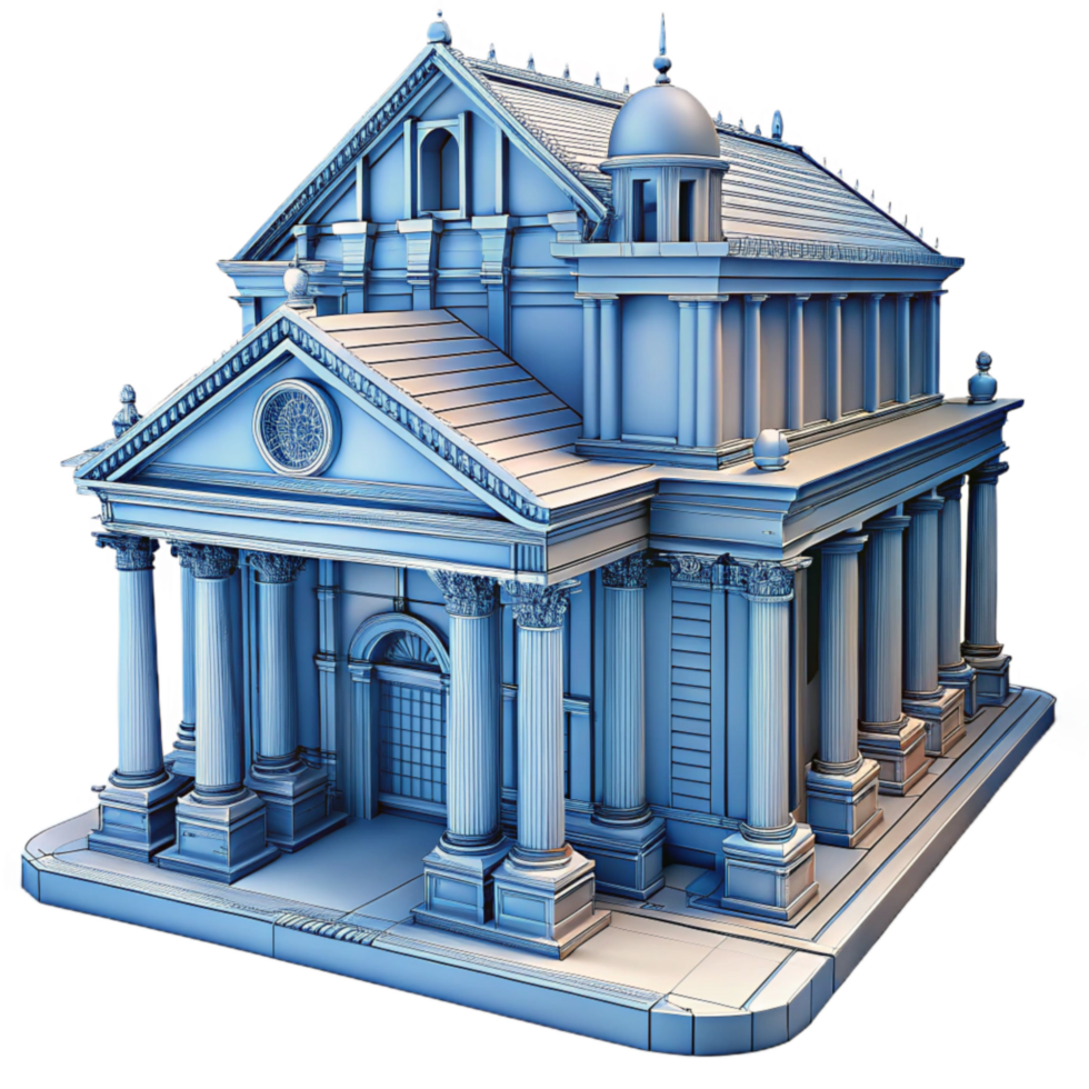 impressive artistic Historical Building Blueprint Cutout Detailed Plan detailed png