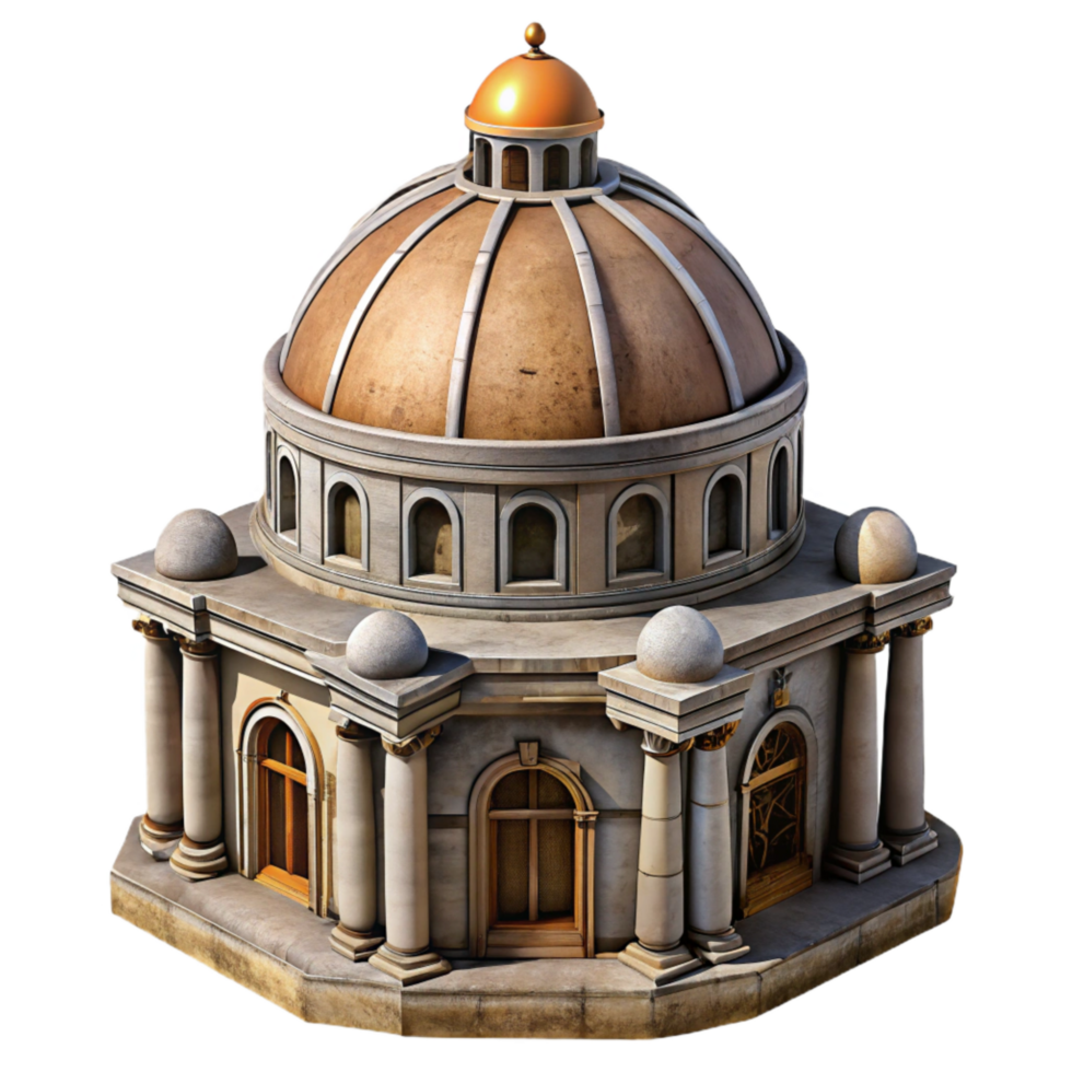 stunning rustic Historical Building Dome Cutout Architectural Detail premium png