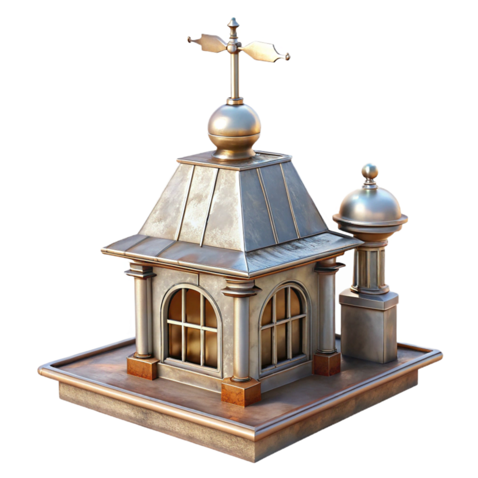 vibrant abstract Historical Building Weathervane Transparent Background Metal Design png