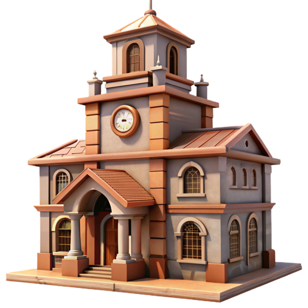 wonderful classic Historical Building with Clock Tower Transparent Background authentic png