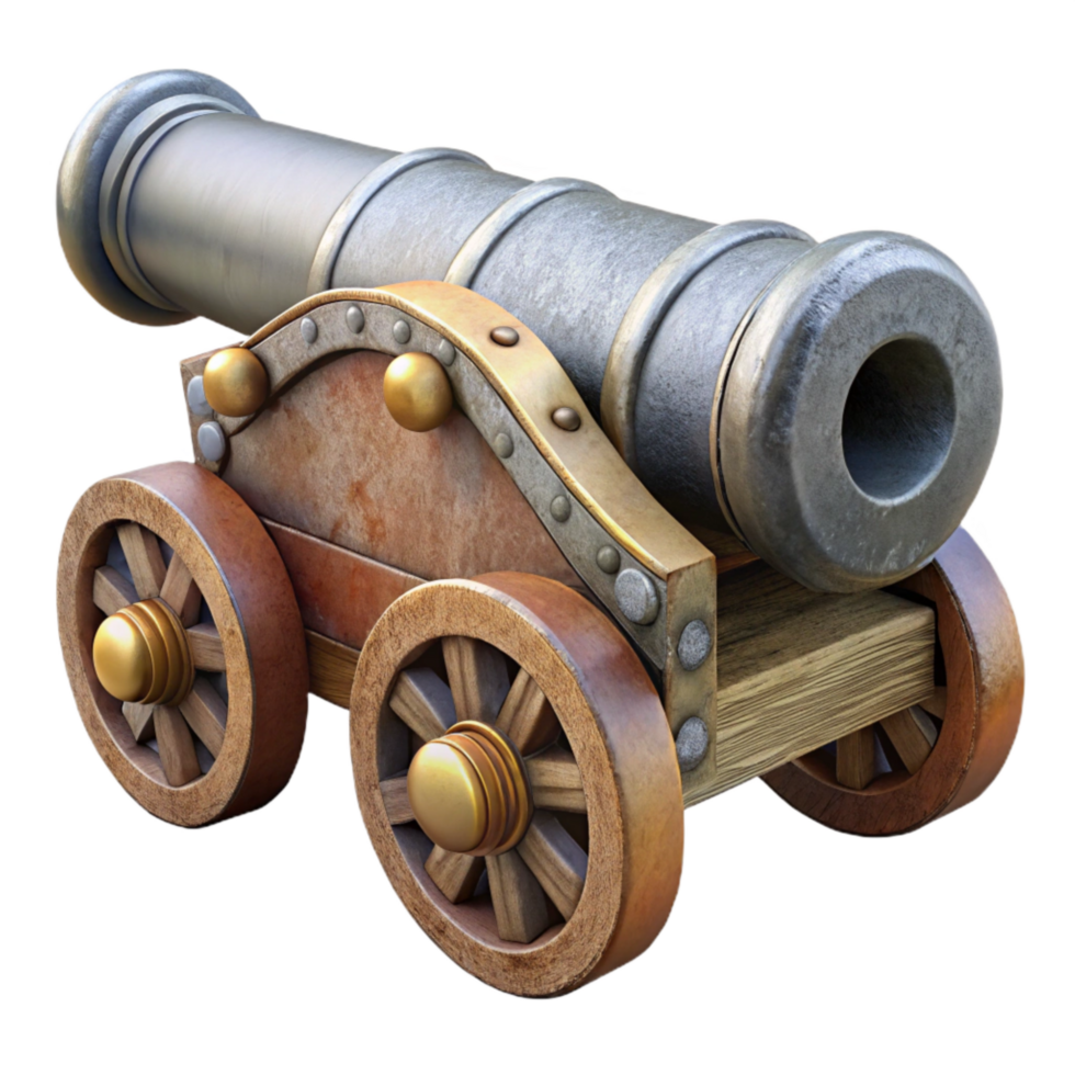 wonderful minimalist Historical Cannon Side View authentic png