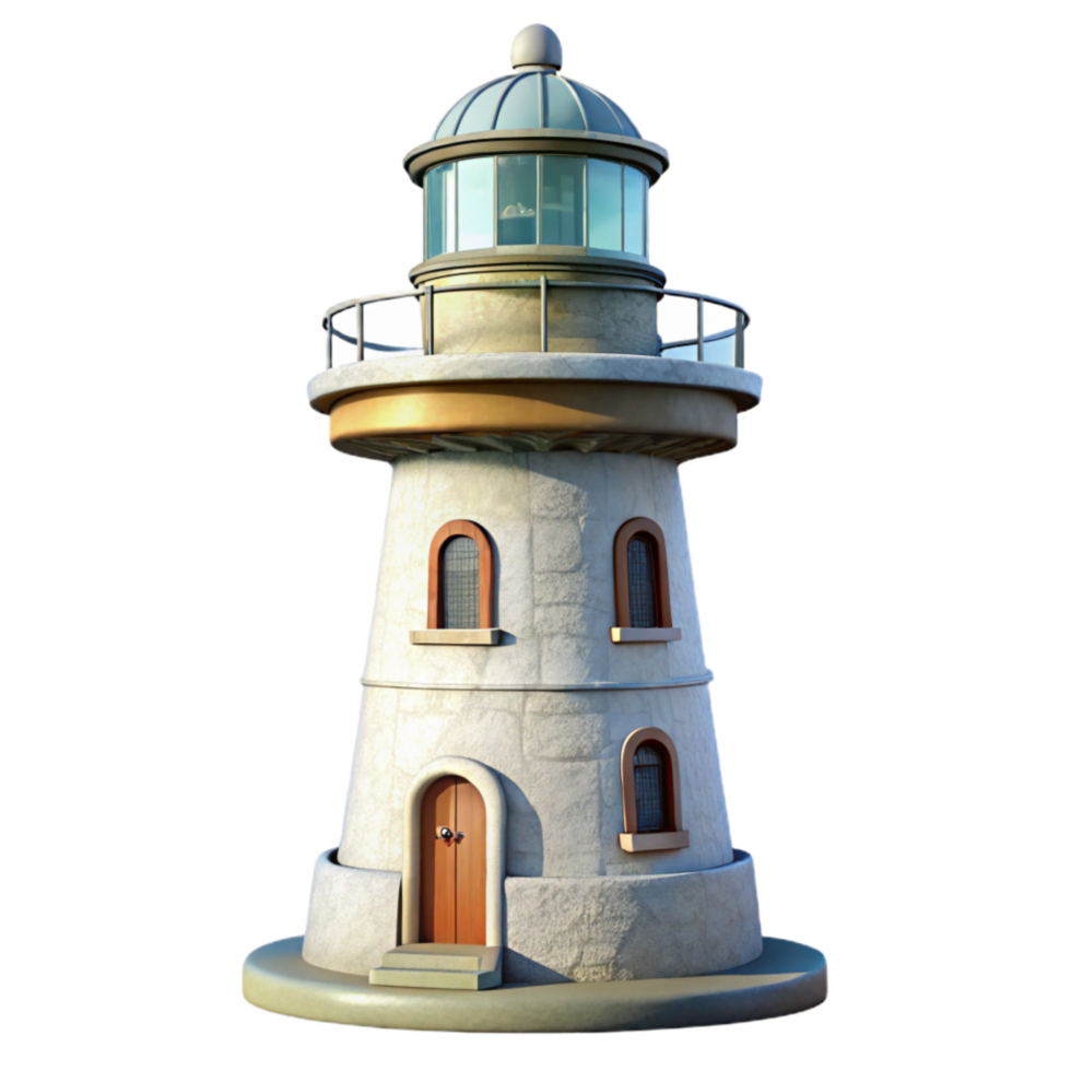 magnificent minimalist Historical Lighthouse Bright White Cutout original png
