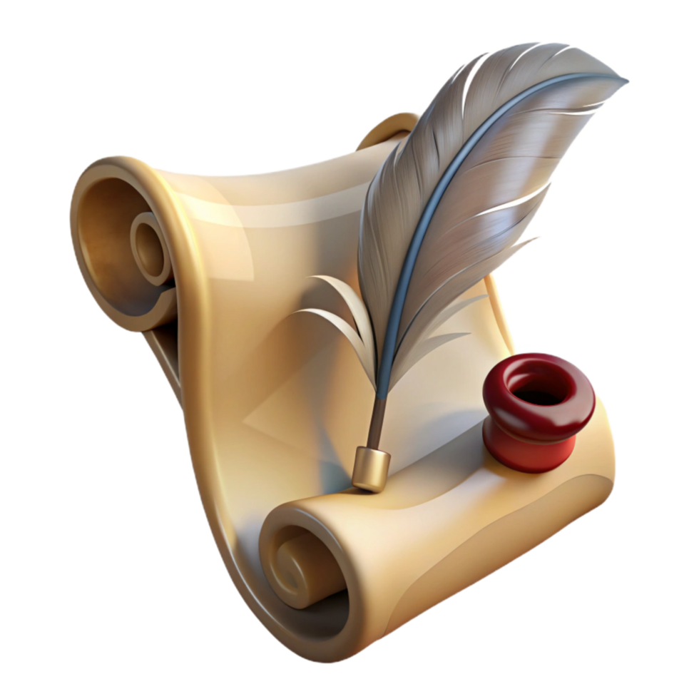 stunning traditional Historical Manuscript with Quill Transparent Background genuine png