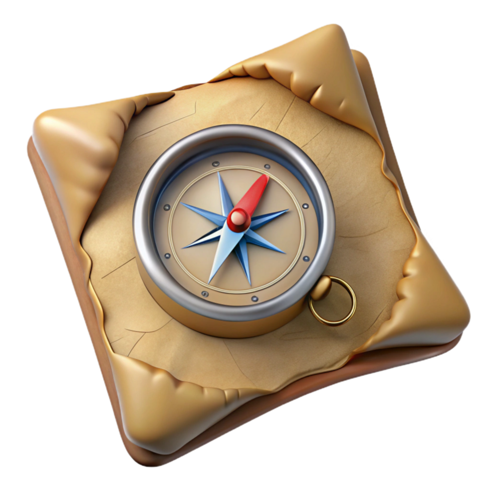 serene abstract Historical Map with Compass Isolated professional png