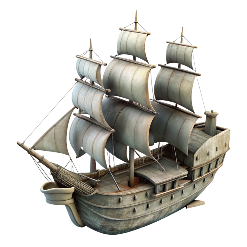 serene artistic Historical Ship Silhouette Transparent exclusive png