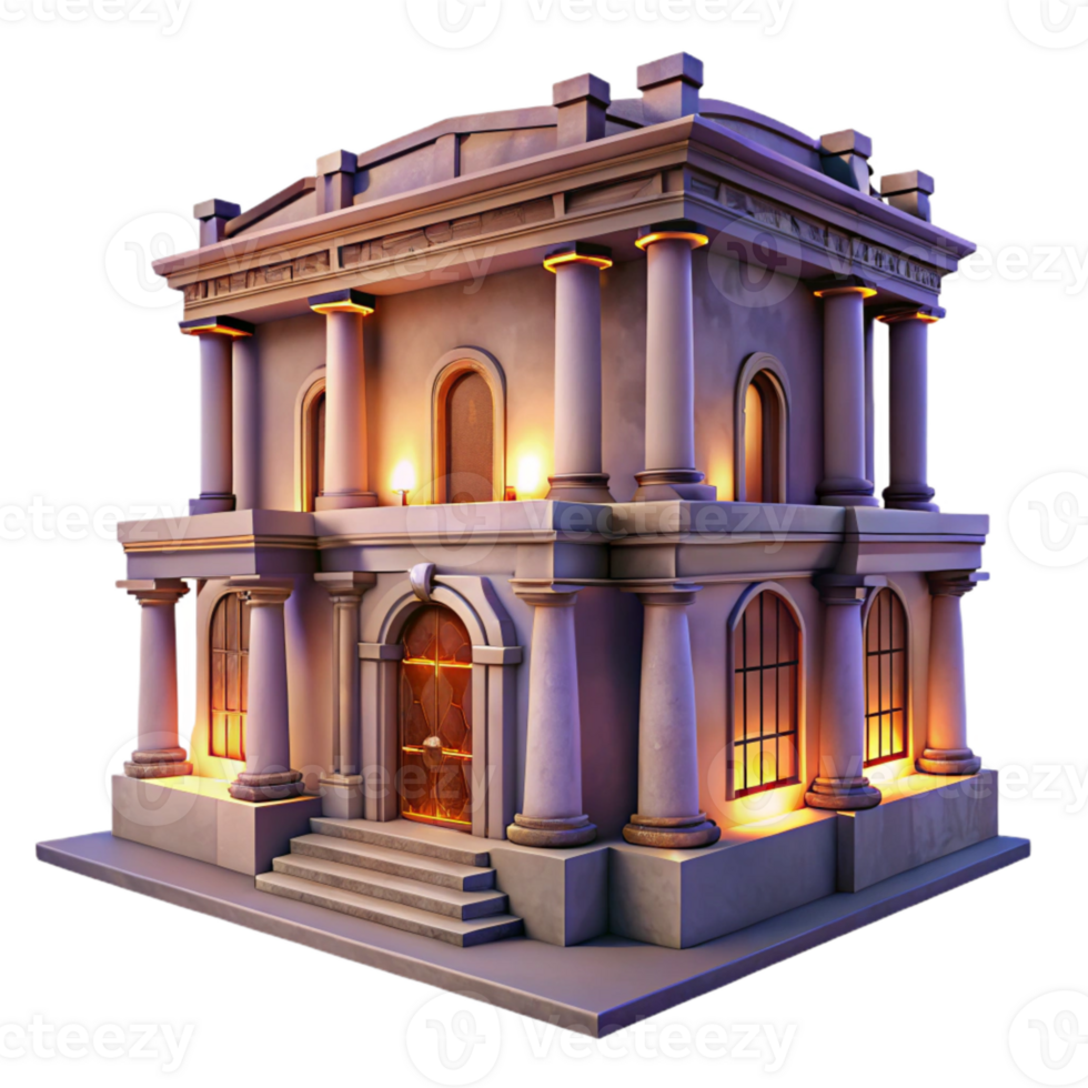 magnificent minimalist Historic Building Facade Night Lighting high resolution png