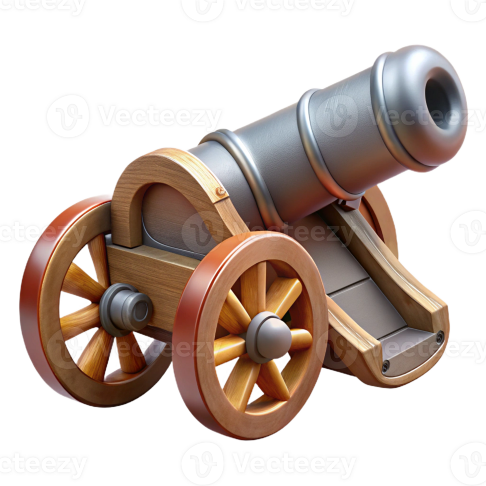 serene abstract Historic Cannon Side View Isolated on Transparent Background high quality png