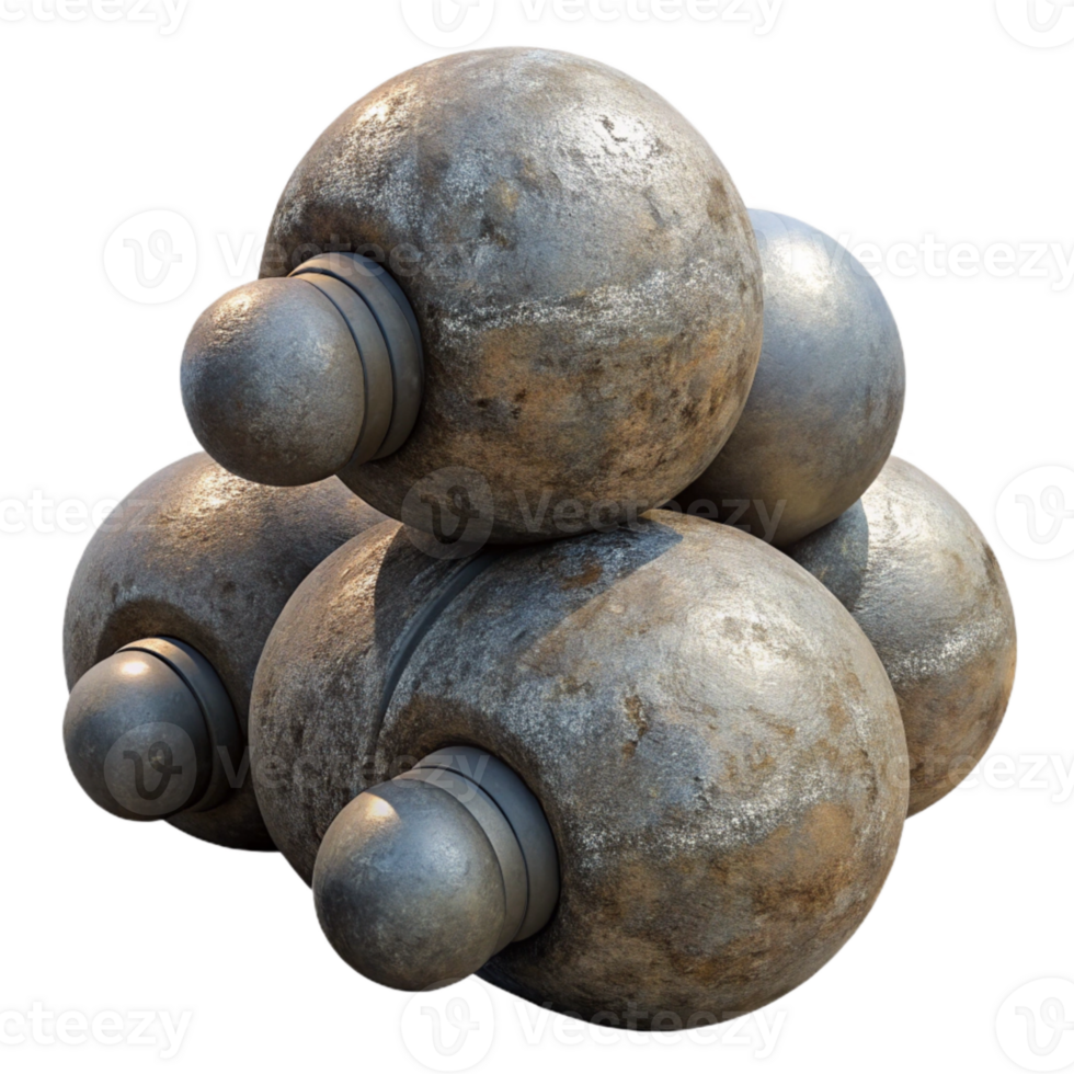 dramatic abstract Historic Cannonball Stacked Isolated detailed png