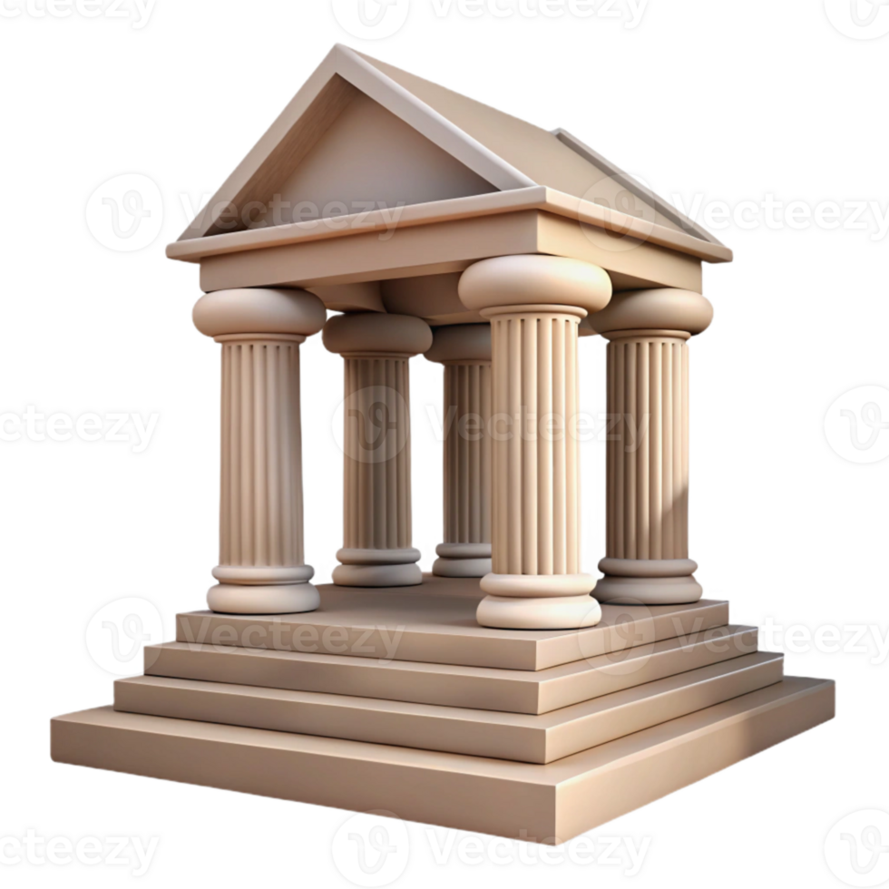 dramatic artistic Historic Courthouse Columns and Steps Isolated exclusive png