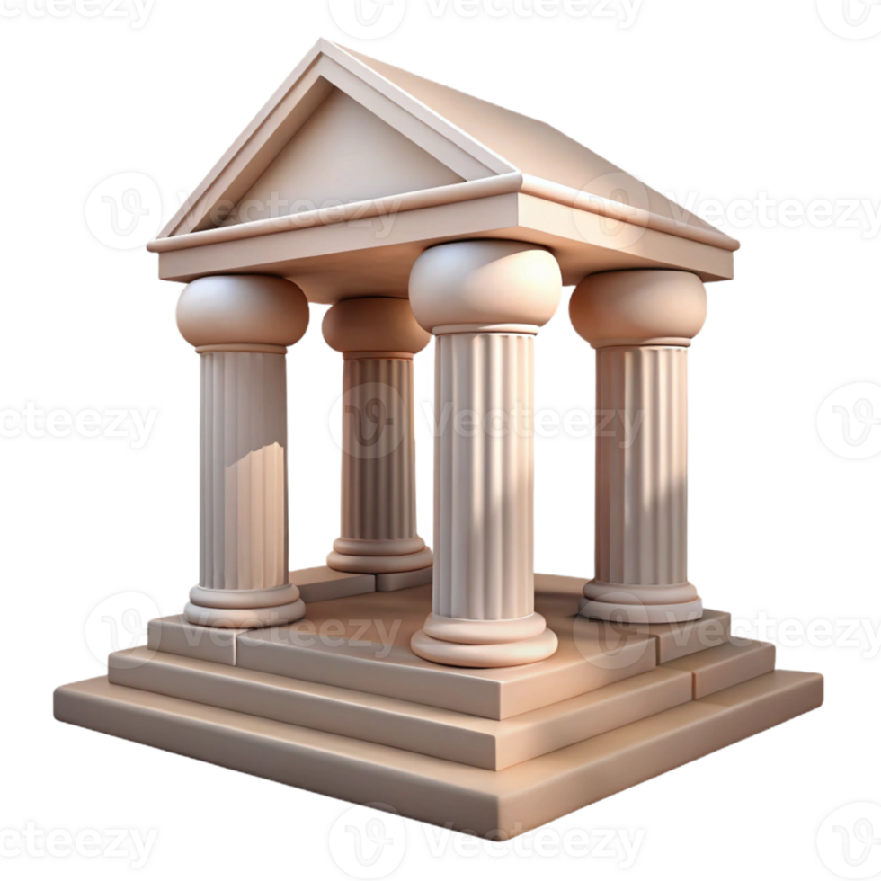 stunning rustic Historic Courthouse Columns and Steps Isolated authentic png