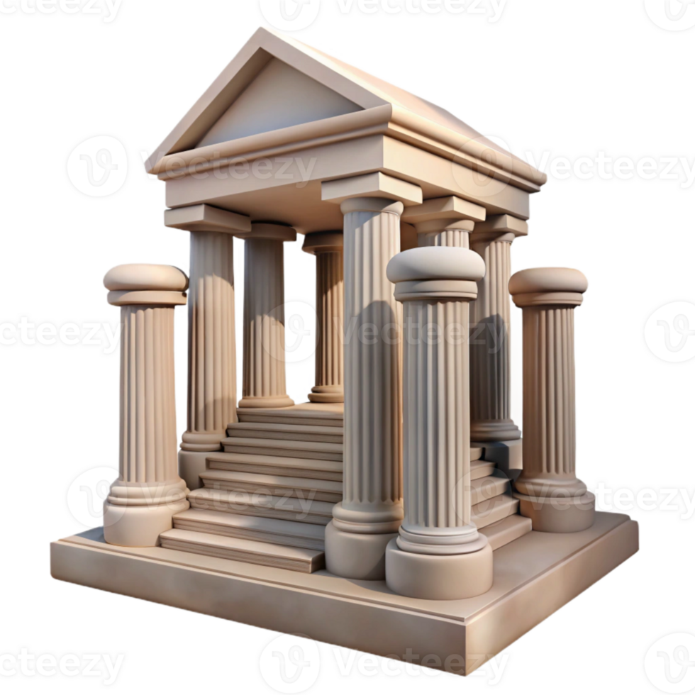 impressive rustic Historic Courthouse Columns and Steps Isolated professional png