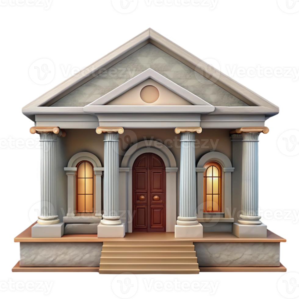 extraordinary creative Historic Library Building Front View Transparent Background png