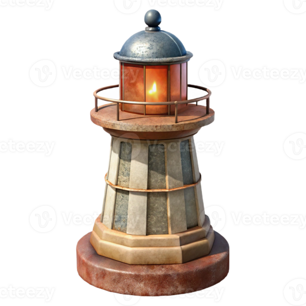 stunning rustic Historic Lighthouse Beacon Light Isolated high quality png
