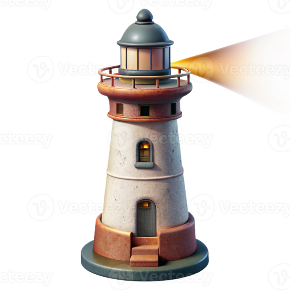 beautiful contemporary Historic Lighthouse Beam Shining Out Isolated png