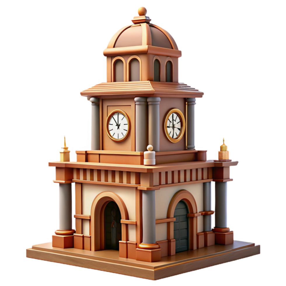 magnificent vintage Historic Town Hall Clock Tower Detail Isolated png
