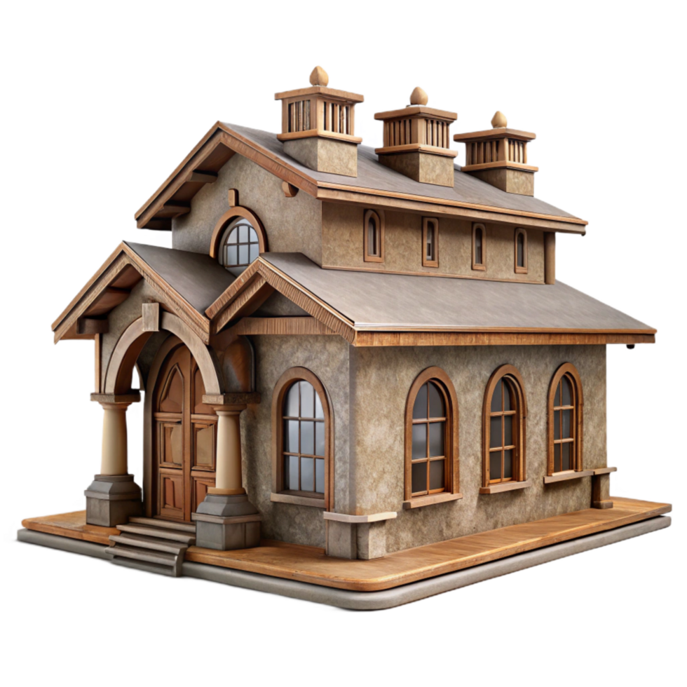 extraordinary artistic Historic Train Station Front View Cutout detailed png