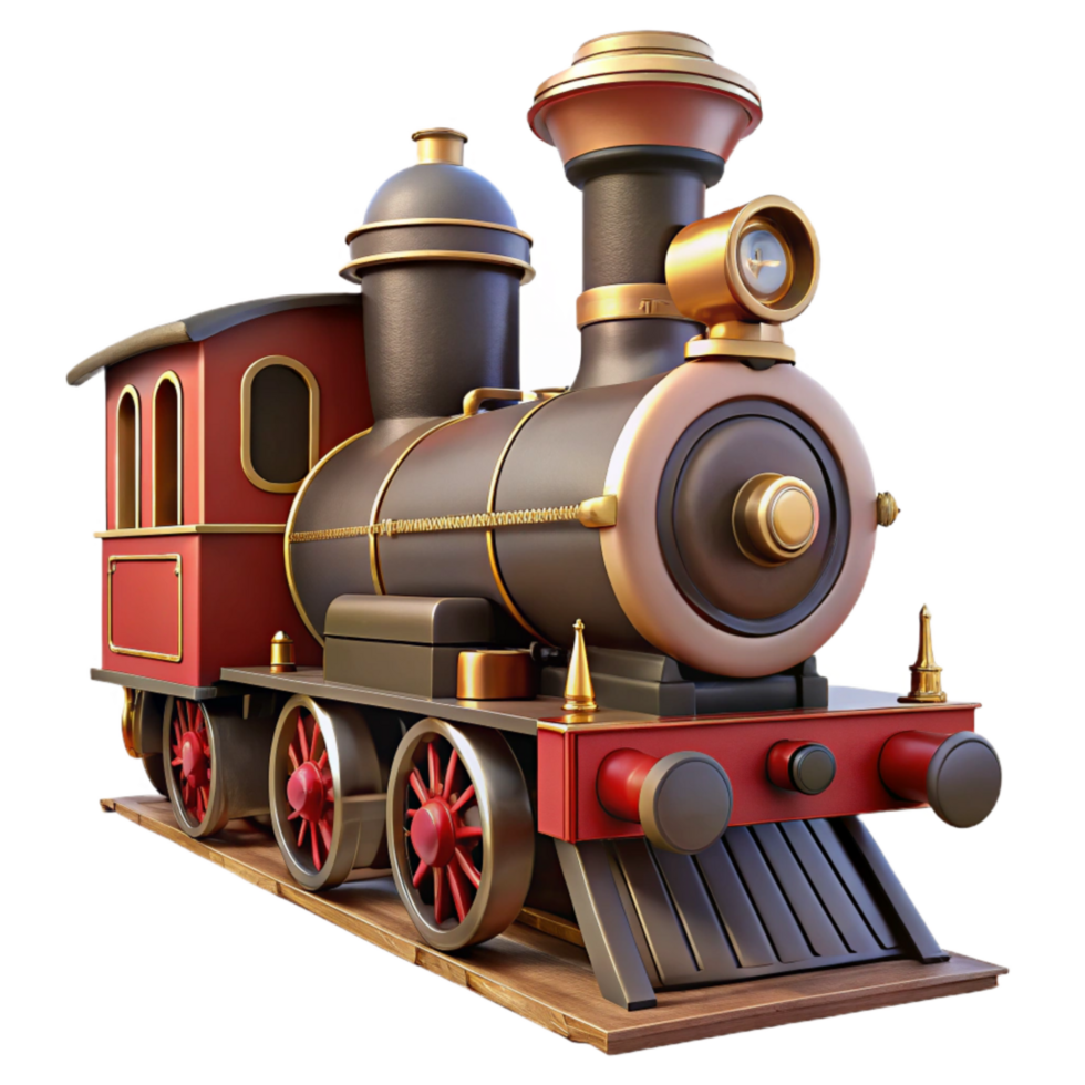 wonderful creative Historic Train Steam Engine Front View Isolated on Transparent Background high resolution png