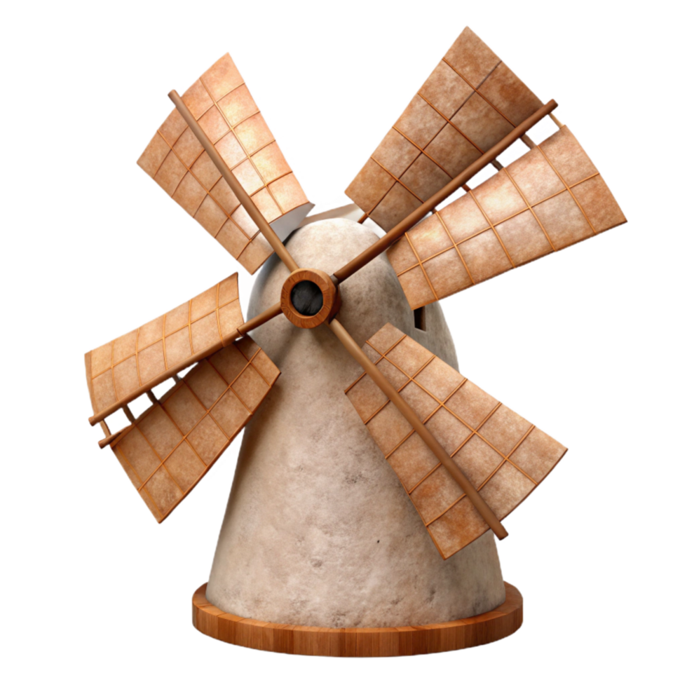 vibrant traditional Historic Windmill Sails Turning Transparent Background professional png