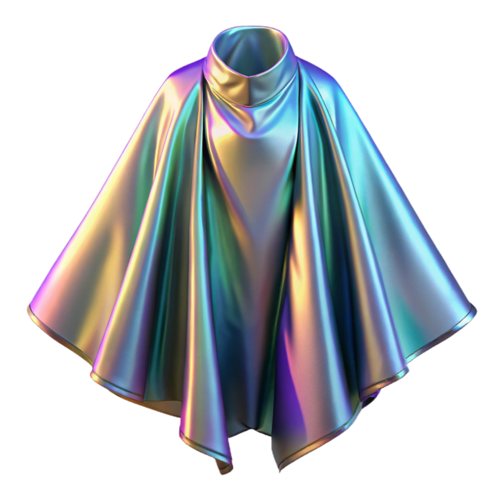 magnificent creative Holographic Cape Dramatic Drape Transparent Background high quality png