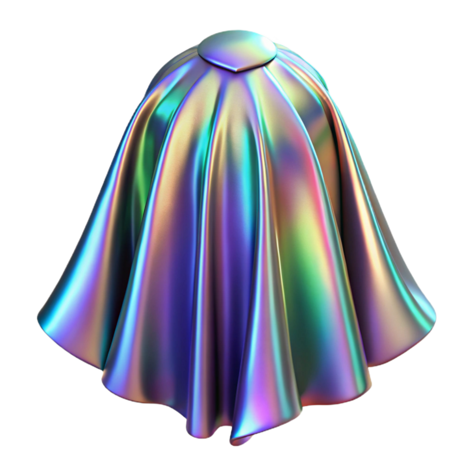 magnificent modern Holographic Cape Dramatic Drape Transparent Background professional png