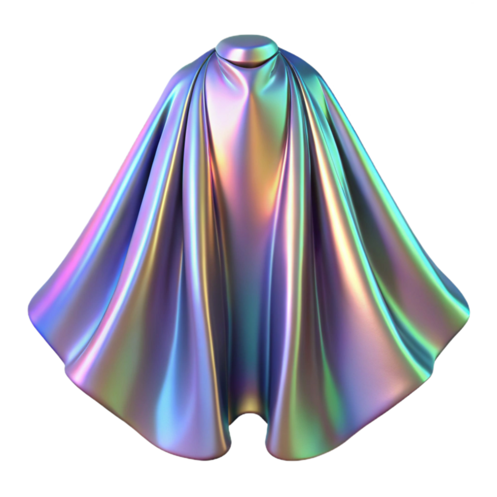 elegant traditional Holographic Cape Flowing Silhouette Transparent Background exclusive png