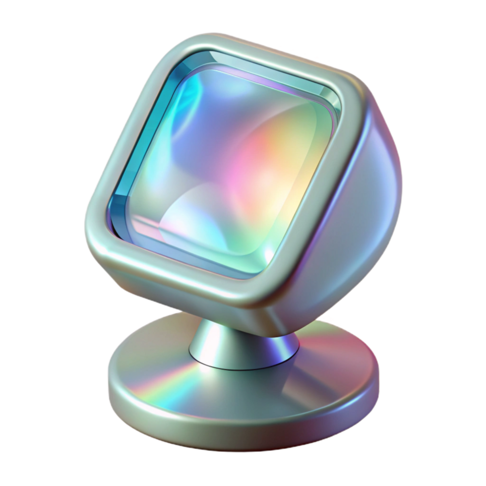 impressive rustic Holographic Display Close Up View Isolated on Transparent Background original png
