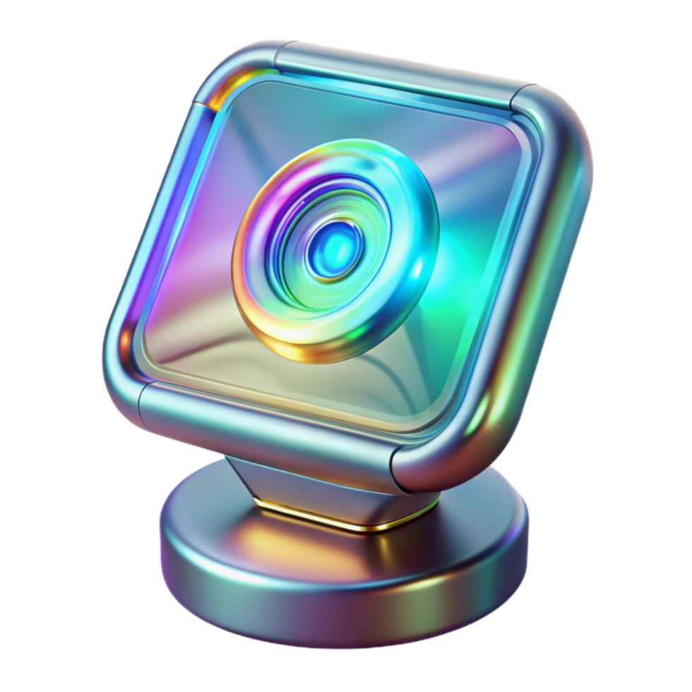 beautiful creative Holographic Display Close Up View Isolated on Transparent Background exclusive png