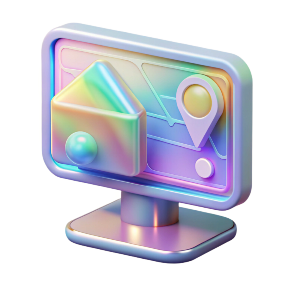beautiful minimalist Holographic Display Interface Cutout Transparent Background original png