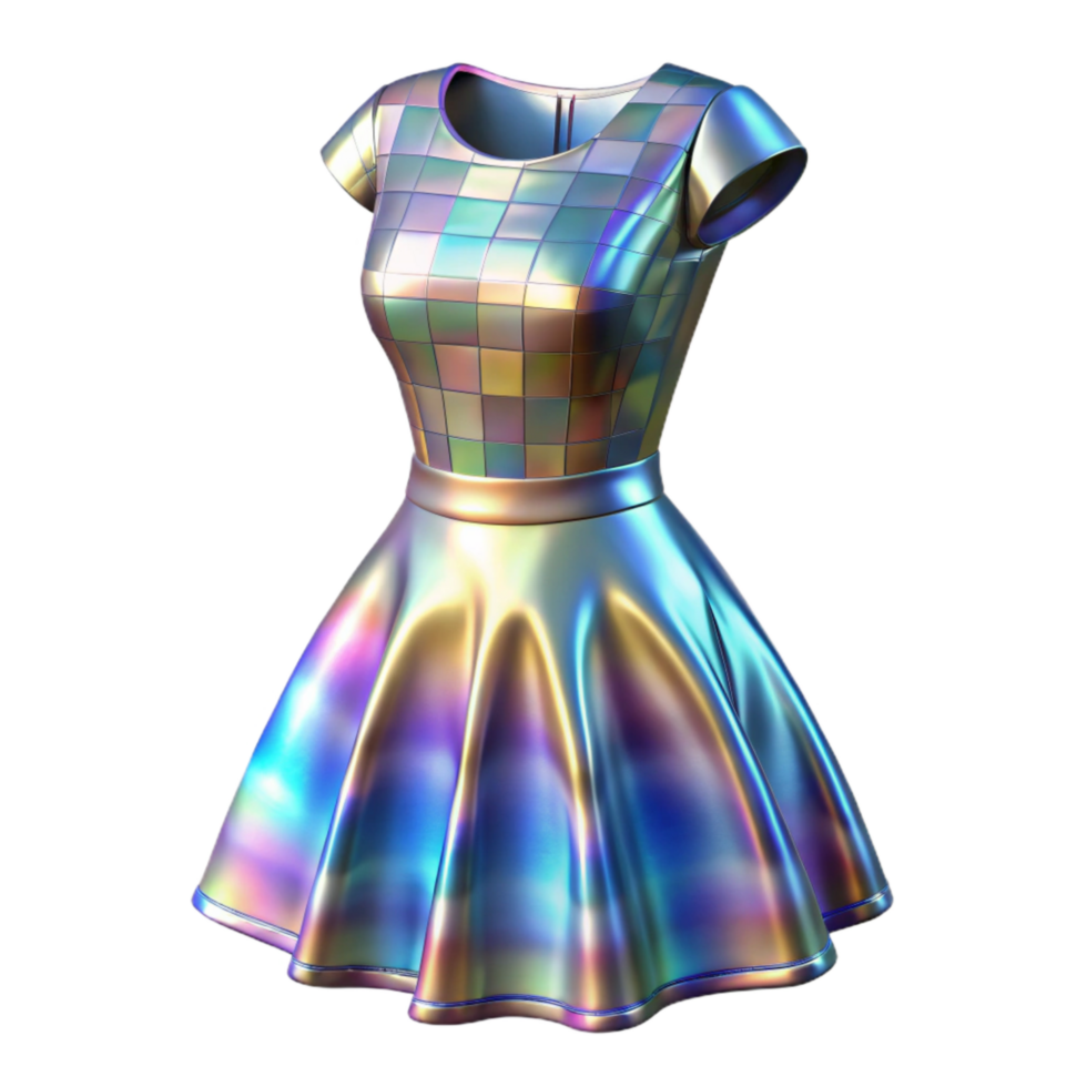 impressive modern Holographic Dress Pixelated Pattern Transparent Background premium png