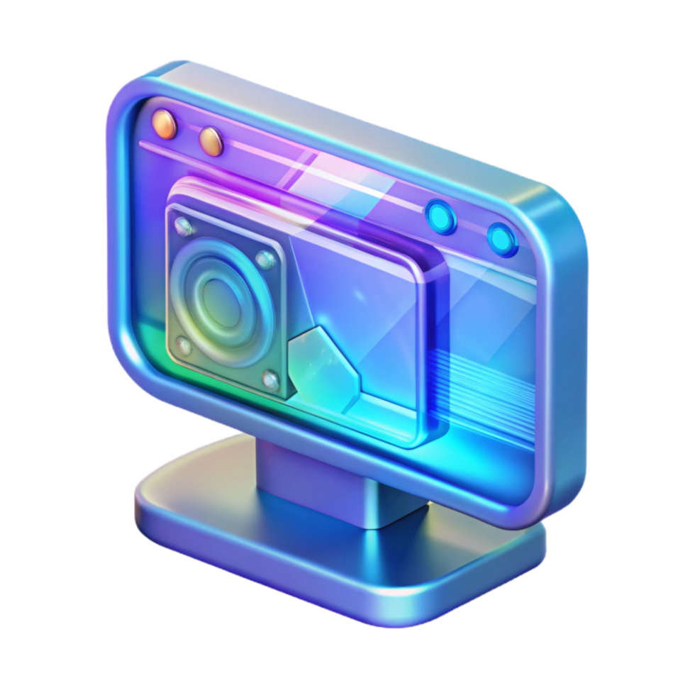 elegant classic Holographic Interface Display Blue Cutout original png