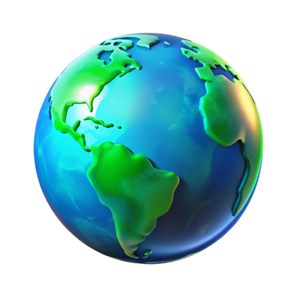 stunning minimalist Holographic Projection of Earth Blue and Green Cutout premium png