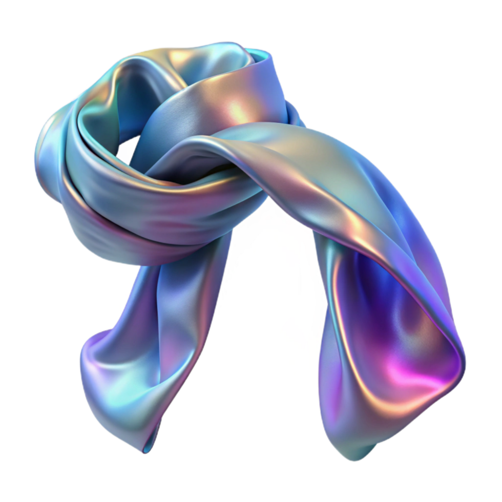 vibrant rustic Holographic Scarf Shimmering Fabric Transparent Background png