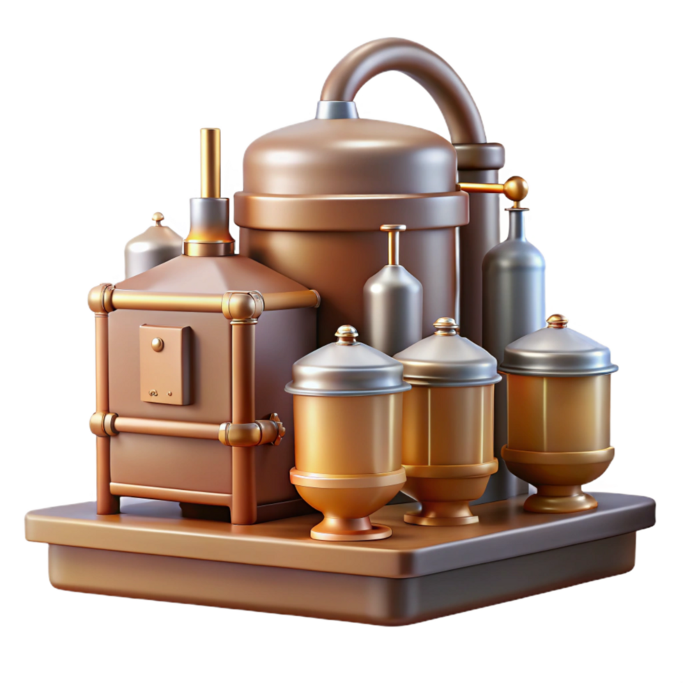 vibrant rustic Home Brewing Equipment Kit Transparent Background authentic png