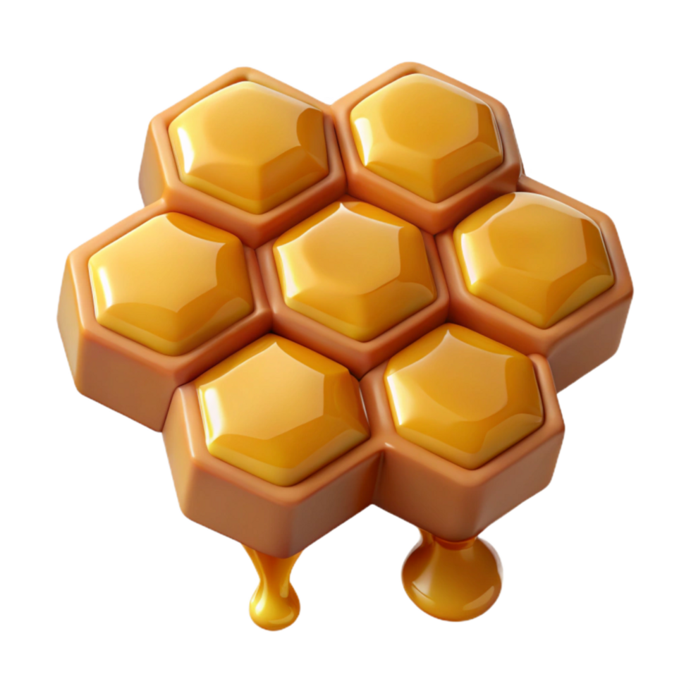 vibrant abstract Honeycomb with Dripping Honey Transparent Background png
