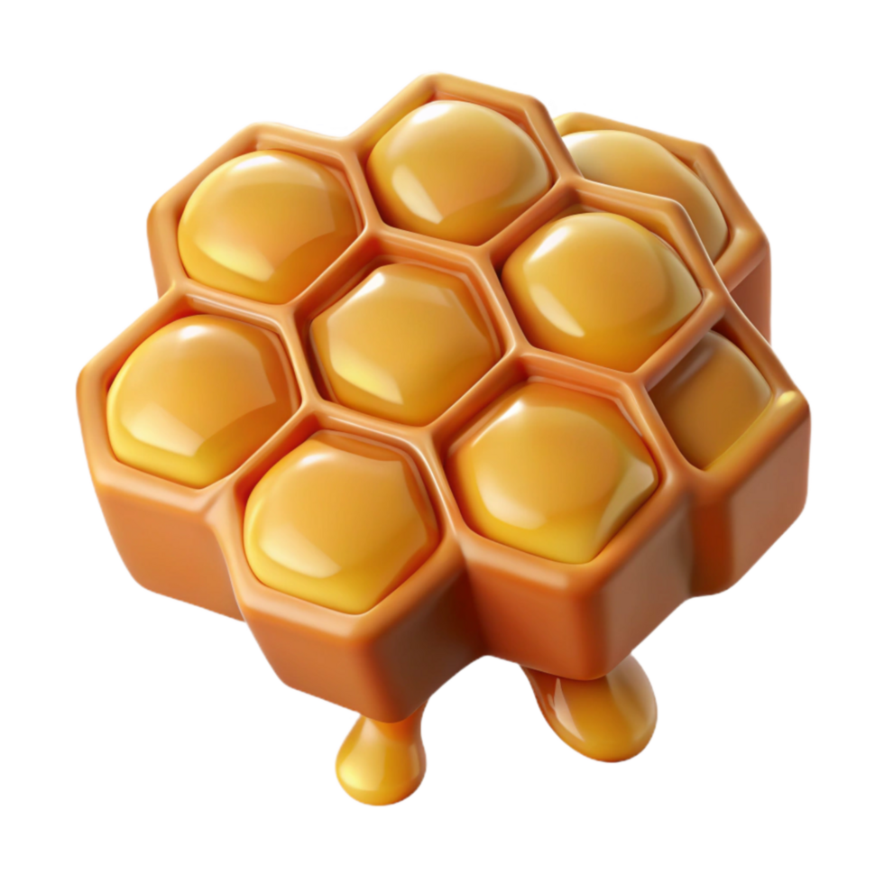 dramatic minimalist Honeycomb with Dripping Honey Transparent Background detailed png