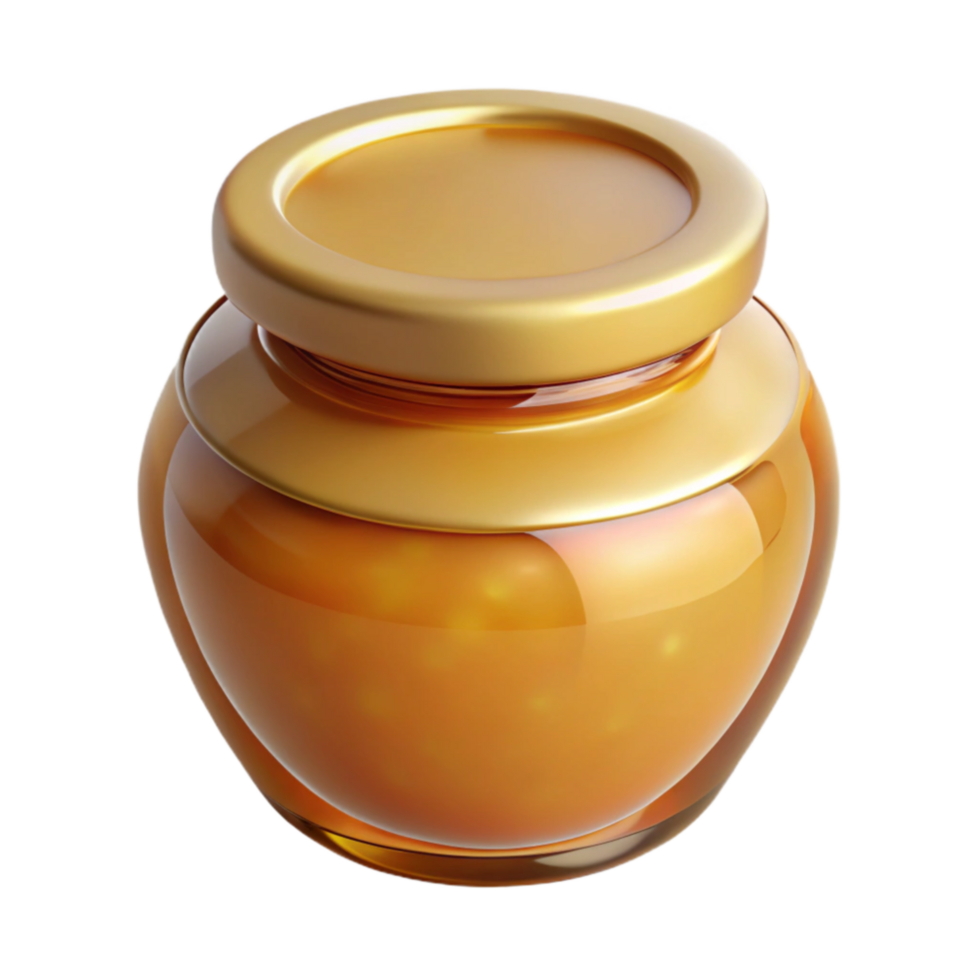 dramatic minimalist Honey Jar Transparent Background Golden Honey detailed png