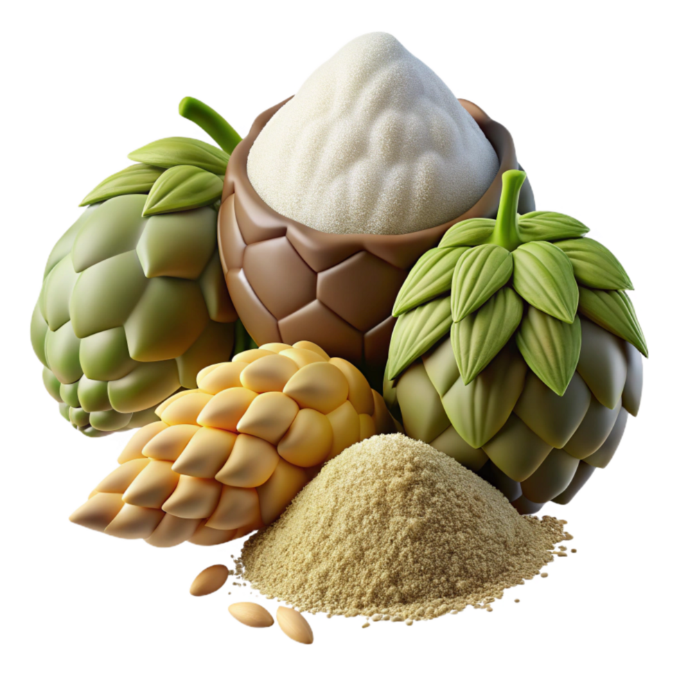extraordinary classic Hops and Malt Ingredients Isolated Element high quality png